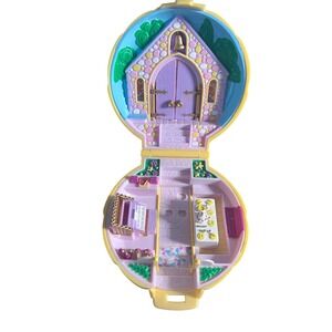 Polly Pocket Nancy's Wedding Compact 1989 Cream Shell Excellent Vintage No Dolls